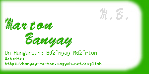 marton banyay business card